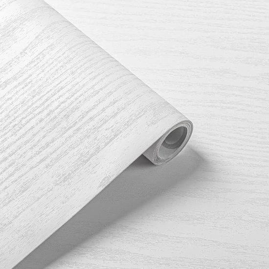 Papier adesivo bianco per legno 40x300cm - impermeabile - carta da parete per rinnovamento di mobili e decorazione di muri