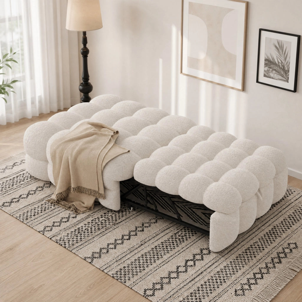 DIVANO LETTO 2-IN-1 183x76x42 cm in Teddy Beige