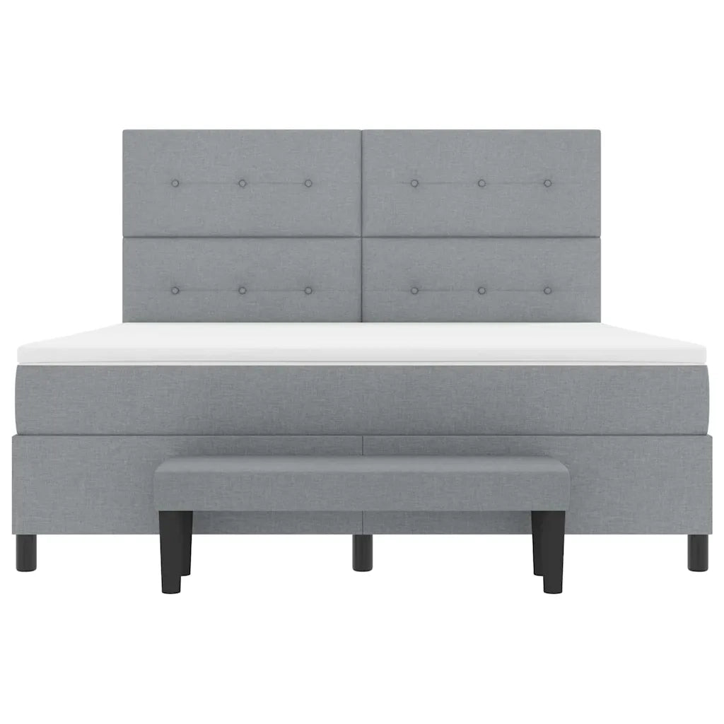 Letto a molle con testiera Grigio chiaro 180 x 200 cm Tessuto 3344086