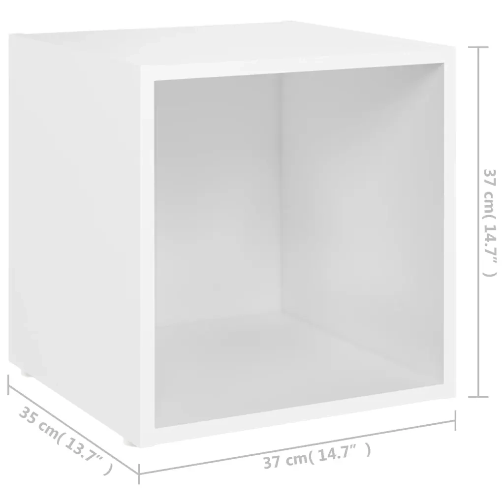 Mobile Porta TV Bianco 37x35x37 cm in Legno Multistrato 805498