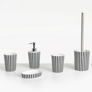 Set di accessori per il bagno Portasapone Dispenser di sapone Portaspazzolino Portaspazzolino nero e bianco