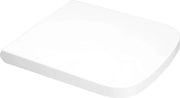Sedile WC in duroplasto - brillo WC morbido - bianco, forma quadrata, facile da pulire, Quick Release, un bottone per opzione (UF09-06)