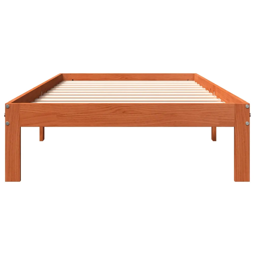 Letto senza Materasso Marrone Cera 100x200 cm in Legno di Pino