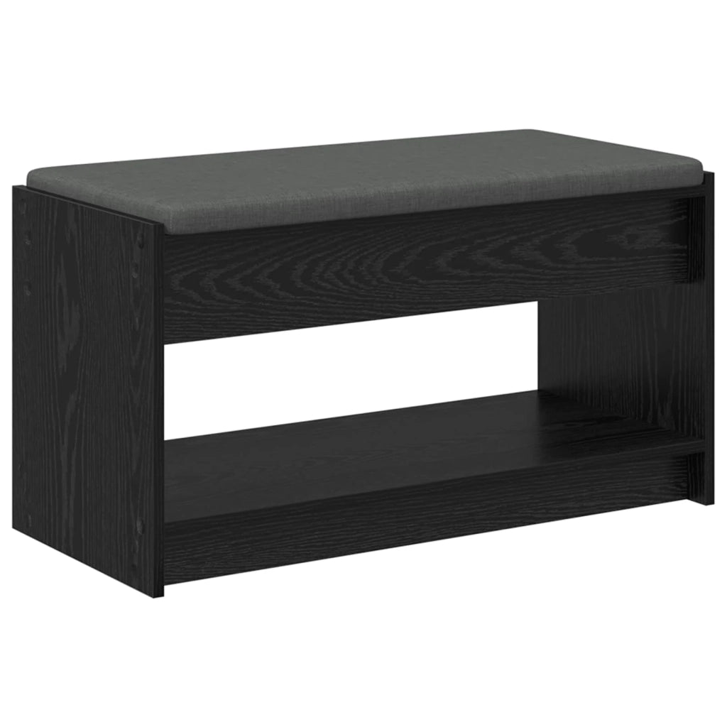 Panca per ingresso con cuscino Rovere Nero 83 x 38 x 45 cm 891577