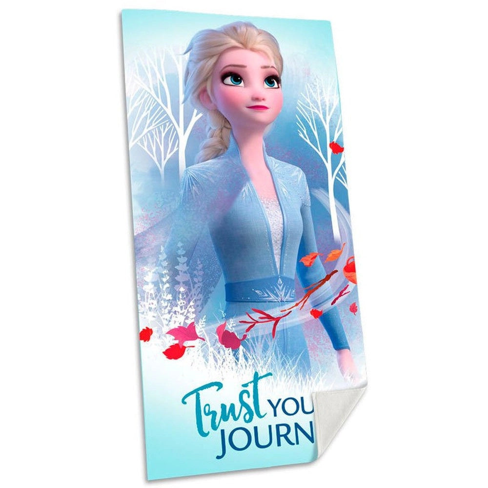 Trade Shop - Telo Mare In Cotone Elsa Di Frozen Asciugamano Con Personaggio Mare Piscina -
