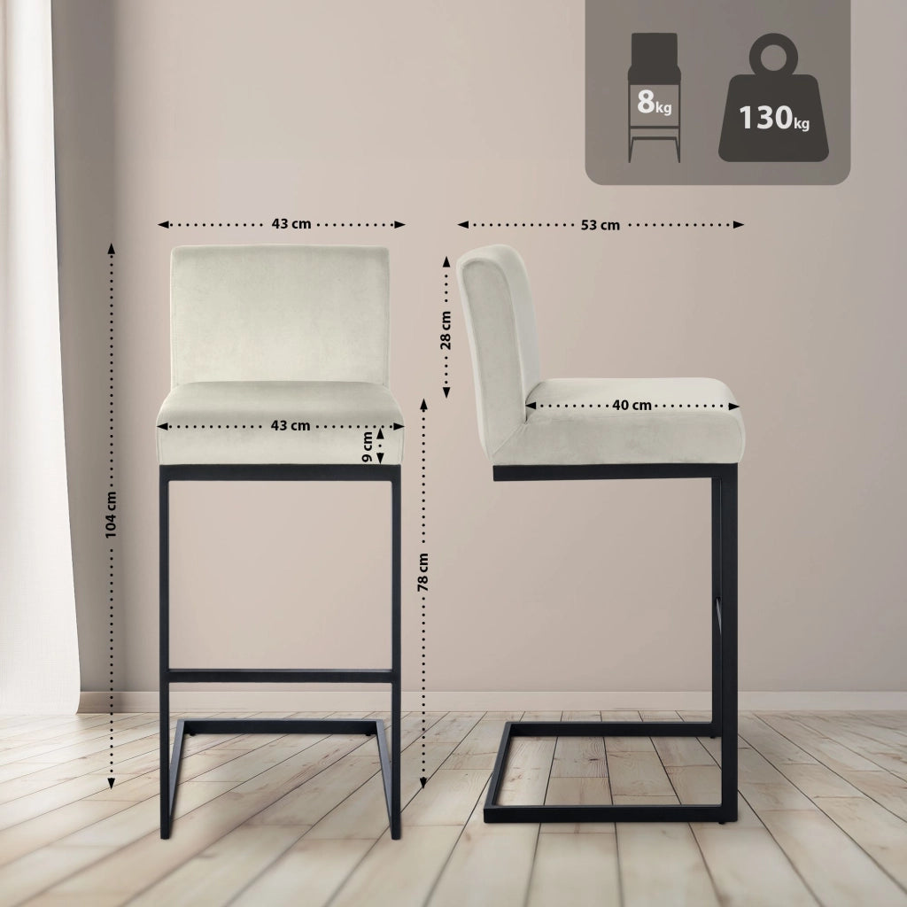 Sgabello da bar Hopewell velluto B 5