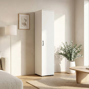 Armadio Multifunzionale Chalvefted ad Anta e 5 Ripiani 175x37x35 cm - Bianco [en.casa]