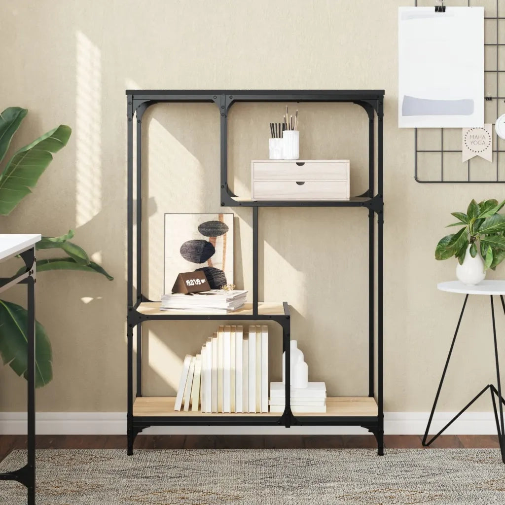 Libreria Rovere Sonoma 81x36x115 cm Legno Multistrato e Acciaio 835405