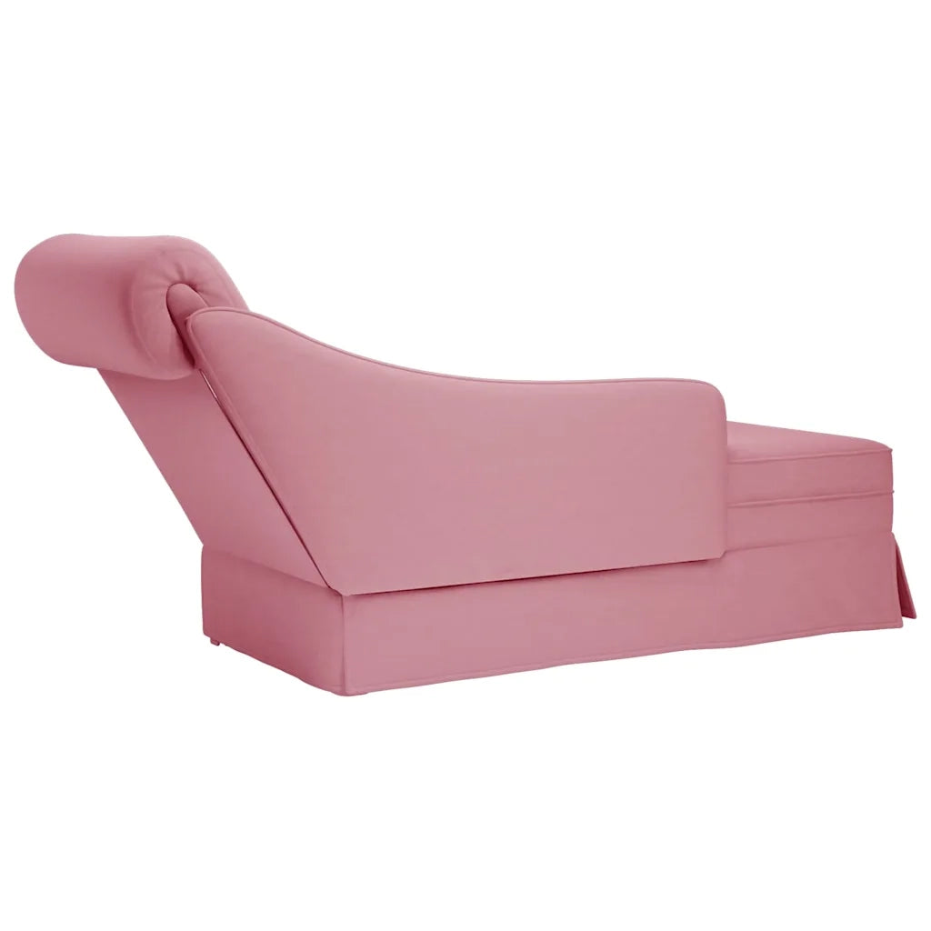 vidaXL Sdraio con Capezzale e Bracciolo Destro in Velluto Rosa