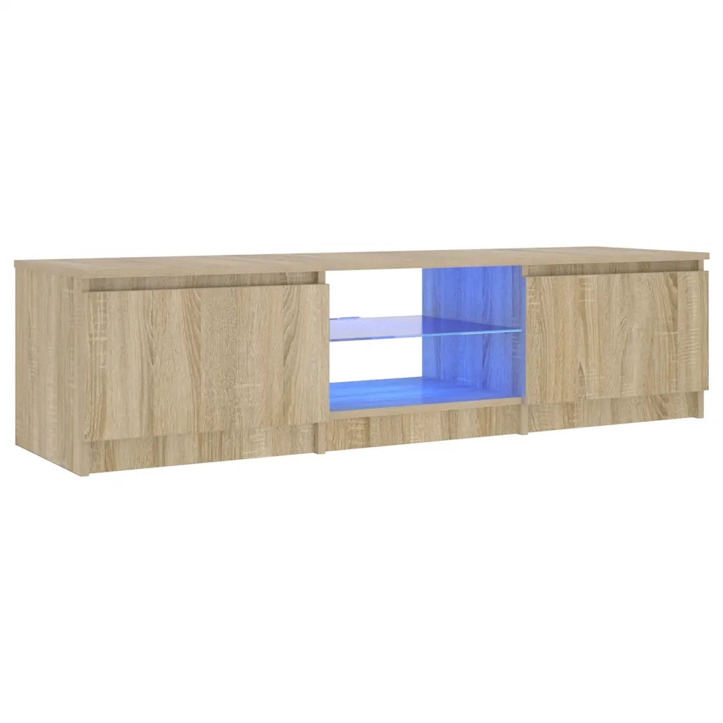 Mobile Porta TV con Luci LED Rovere Fumo 140x40x35,5 cm cod mxl 9219