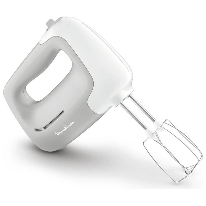 Moulinex HM450B PrepMix Sbattitore Elettrico 450W 5 Velocita' Turbo 2 Fruste 2 Ganci Impastatori Acciaio Inox colore Bianco Grigio