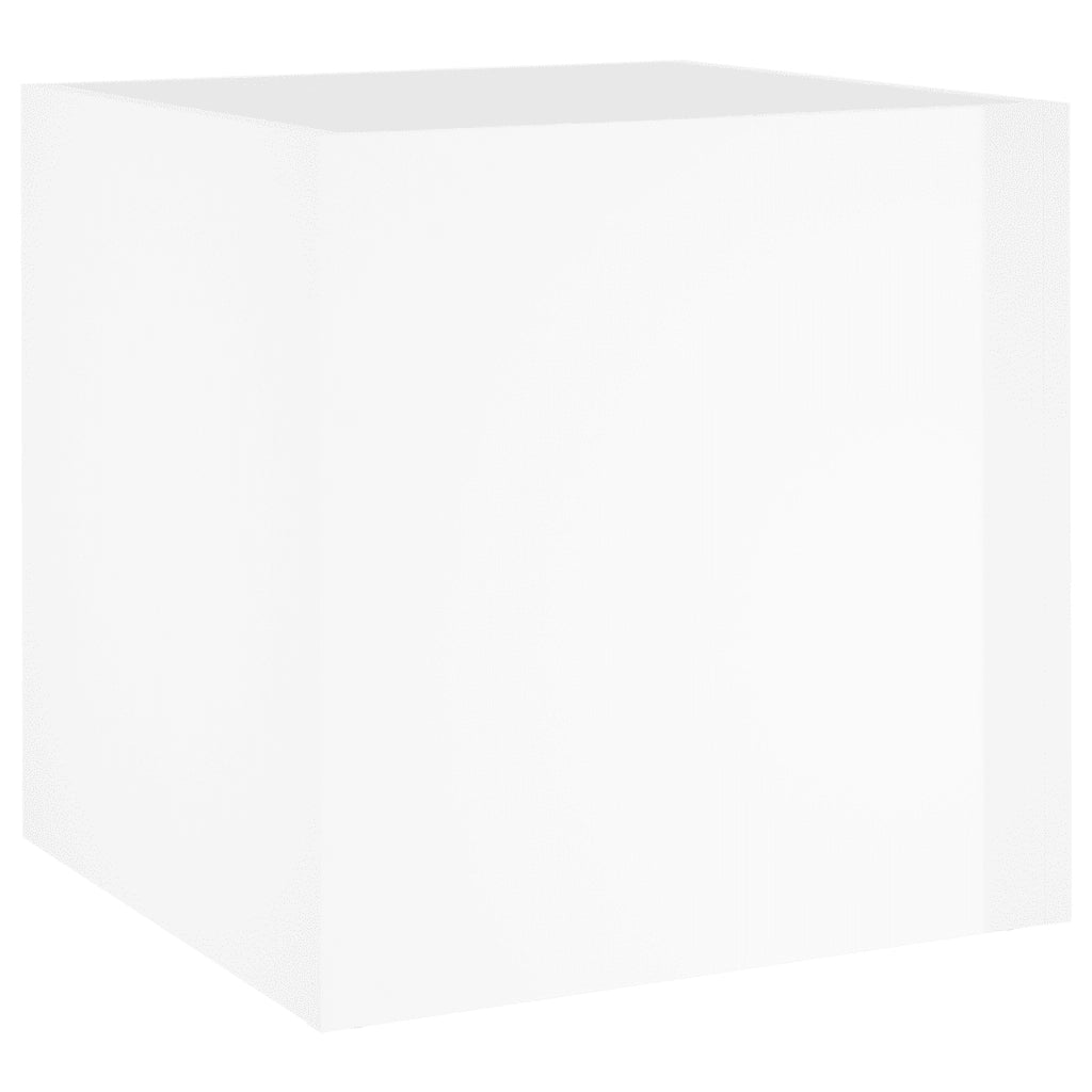 Fioriera-Vaso-Contenitore per Piante Bianco Lucido 40x40x40 cm in Legno Multistrato