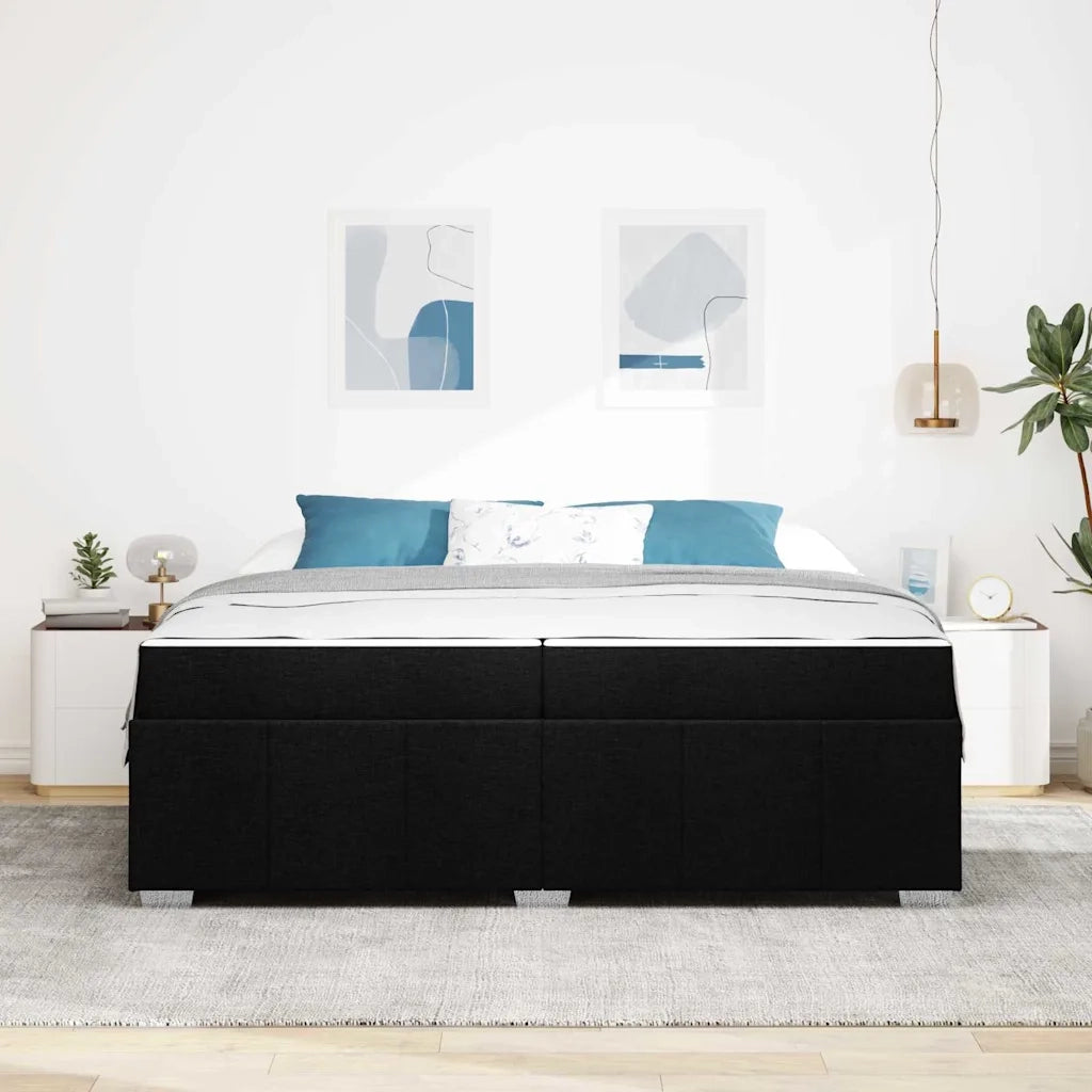 Struttura del letto con materasso Nero 200 x 200 cm Tessuto 3398309