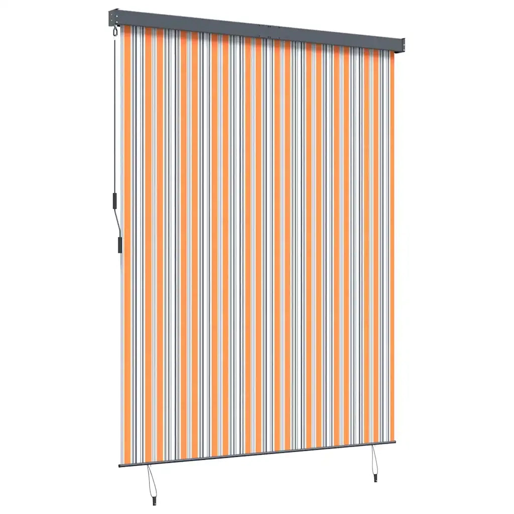 vidaXL Tenda a Rullo Esterna Striped Giallo e blu 220 x 250 cm Tessuto