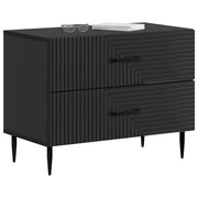 Comodino | Armadio da Notte | Mobiletto da notte Nero 62 x 34,5 x 47,5 cm Legno ingegnerizzato