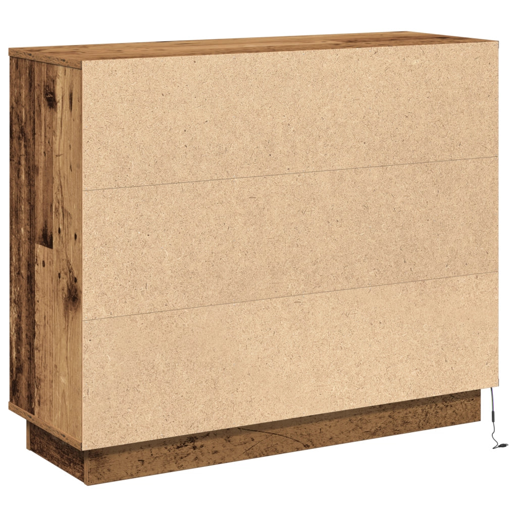 Mobile con LED in Legno Vecchio 90x32x75 cm in Legno Ingegnerizzato