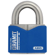 ABUS 37ST-55 GRANIT Lucchetto a Cilindro Acciaio Inox Chiavi Diverse con LED Cilindro ABUS-Plus 2 Chiavi Incluse colore Blu