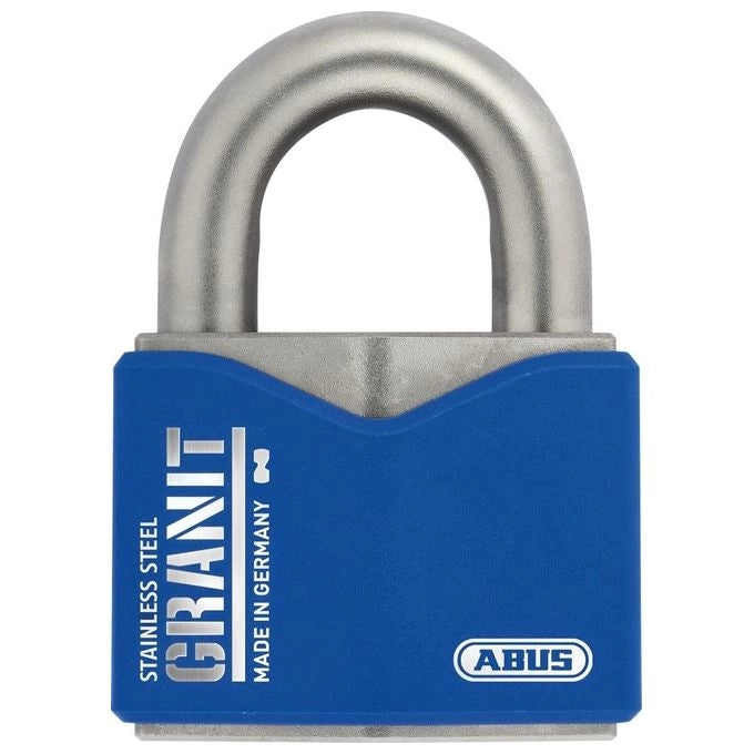 ABUS 37ST-55 GRANIT Lucchetto a Cilindro Acciaio Inox Chiavi Diverse con LED Cilindro ABUS-Plus 2 Chiavi Incluse colore Blu