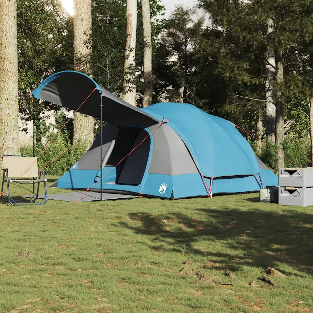 Tenda Familiare a Tunnel per 8 Persone-Tenda da campeggio Blu Impermeabile 388467