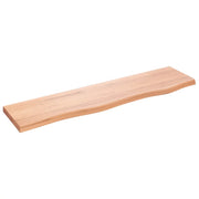 Ripiano Muro | Scaffale a Parete | Mensole Parete Marrone Chiaro 80x20x2 cm Massello Rovere Trattato