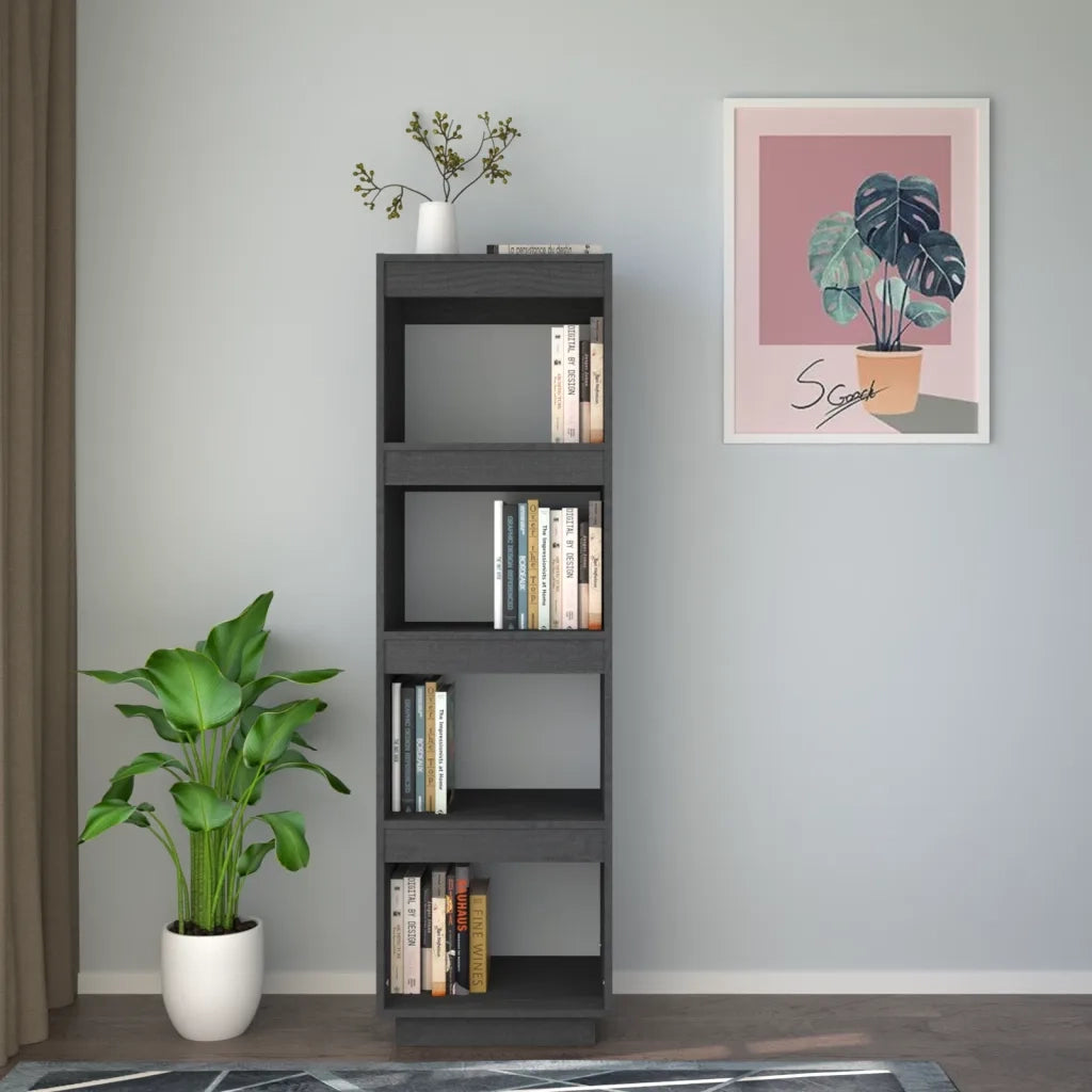 Libreria/Divisorio Grigio 40x35x135 cm in Massello di Pino 810851