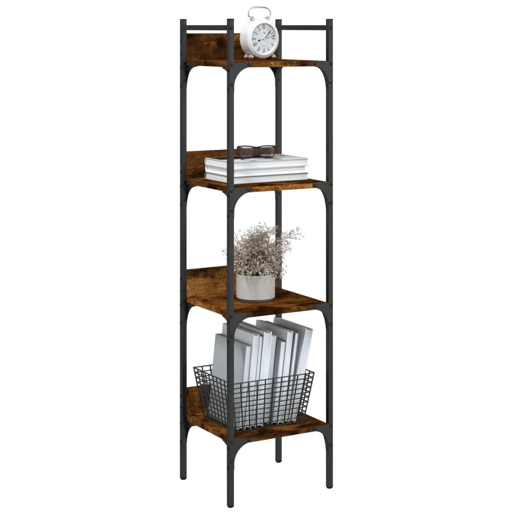 Libreria 4 Ripiani Rovere Fumo 35x30x138,5 cm Legno Multistrato 838850
