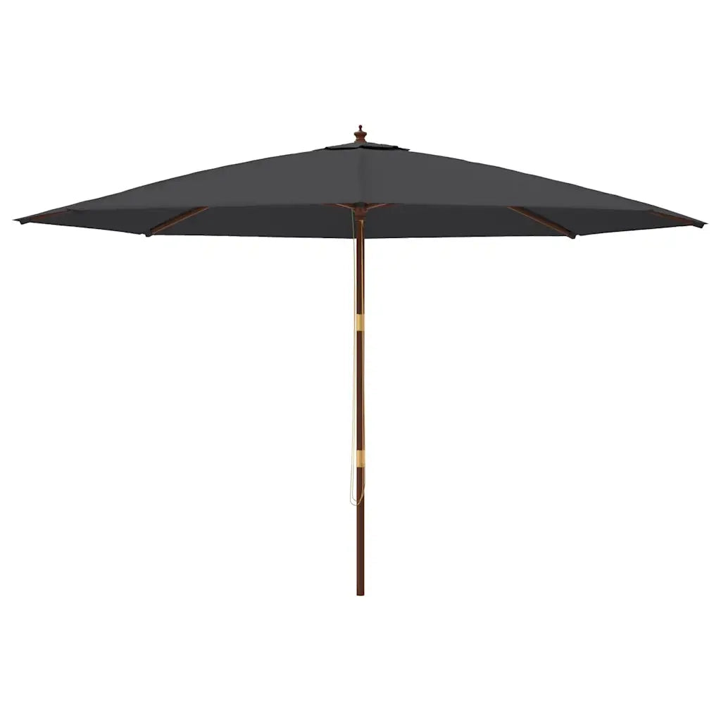 Ombrello | Parasolne da Giardino con Palo in Legno Nero 400x273 cm