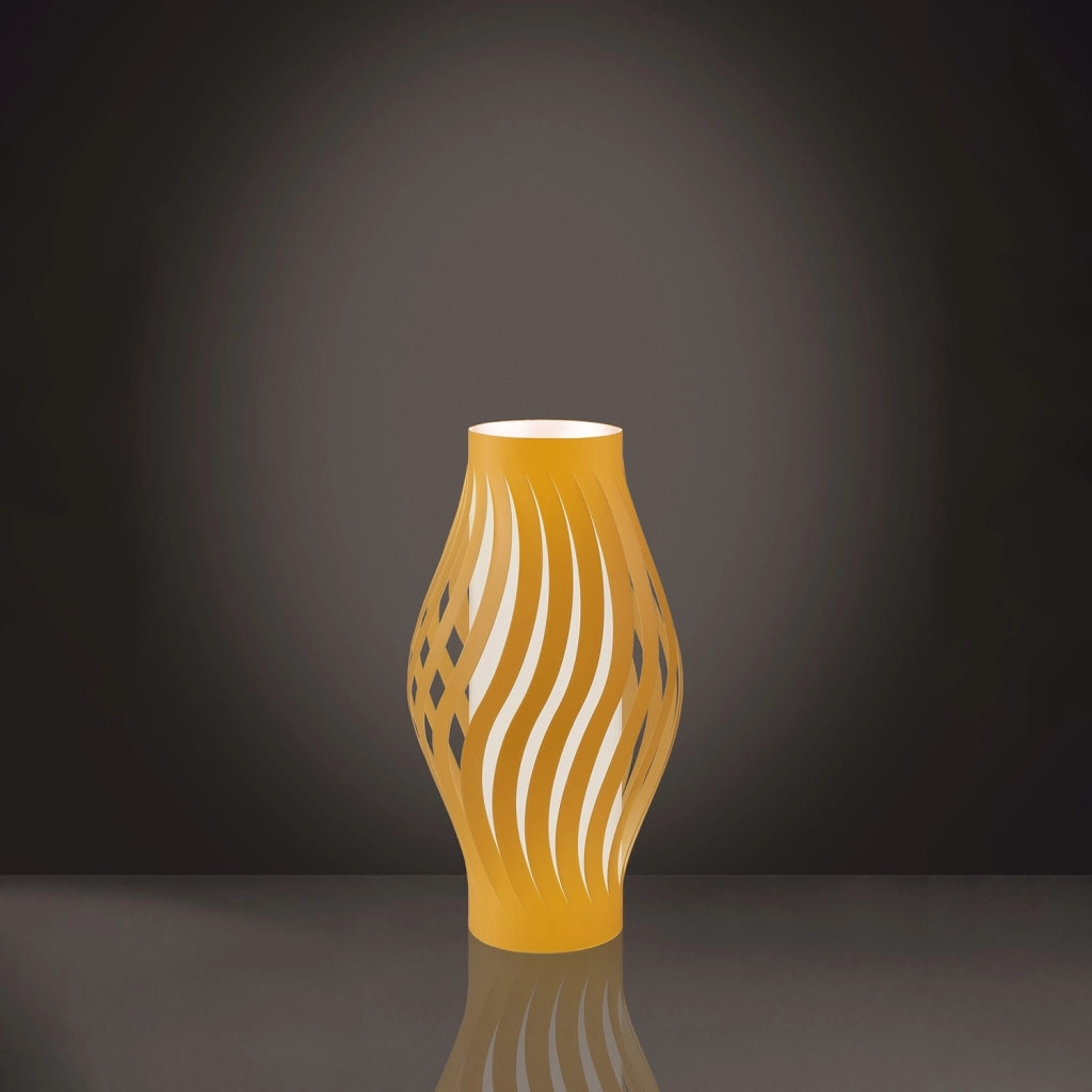 Lampada Da Scrivania Moderna Helios Polilux ® Ocra Pastello 1 Luce E27 H40Cm