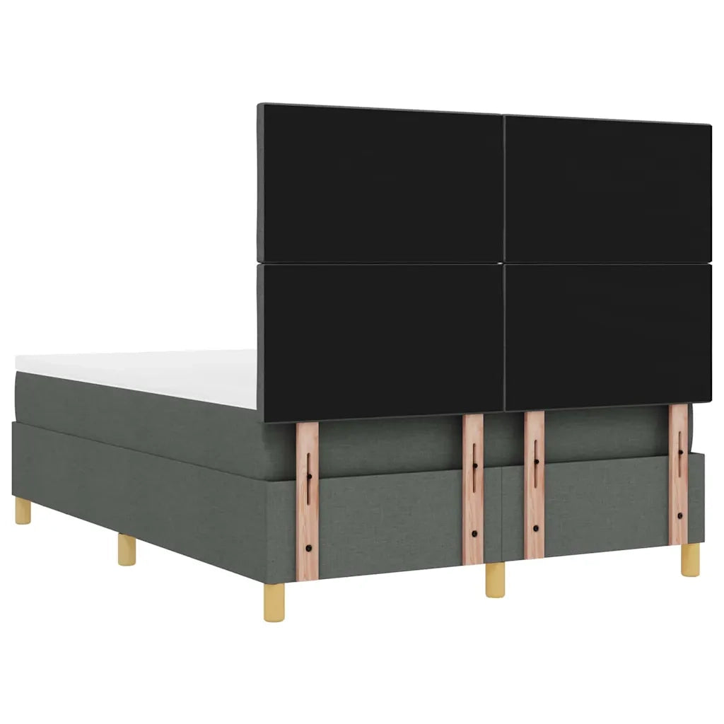 Letto a molle con materasso Grigio scuro 140 x 190 cm Tessuto 3344374
