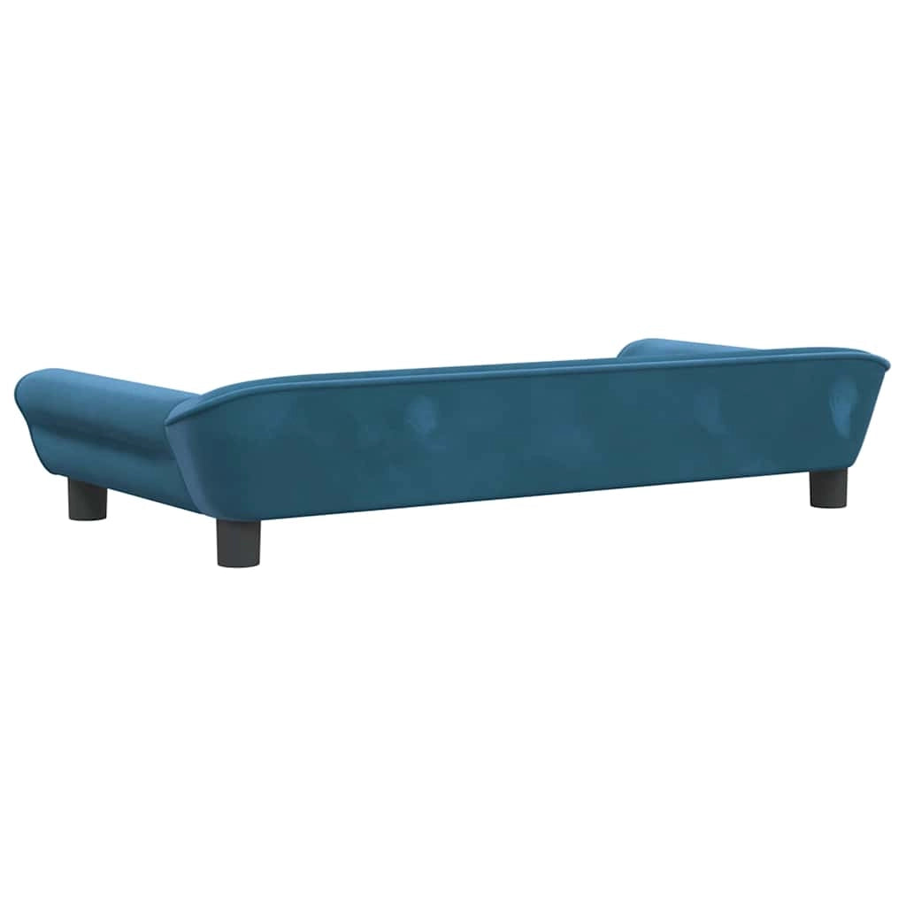 Cuccia per cani con cesto divano confortevole 100 x 50 x 21 cm velluto blu 02_0042598