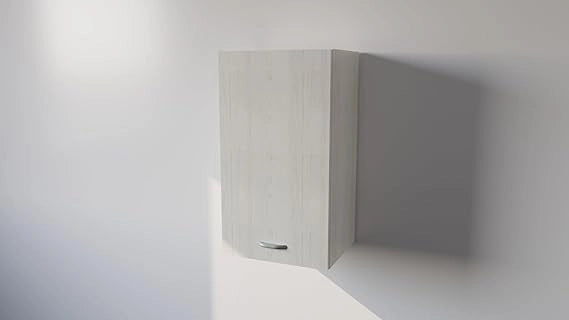 Pensile Cucina  in Legno Nobilitato Larice Bianco Mobile Alto con 1 Anta, Pensile Componibile Moderno Made in Italy (H60XL40XP32cm)