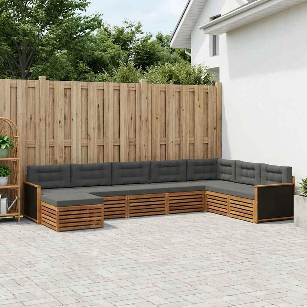 Set di divani da esterno 8 pz Naturale e Antracite 3383705