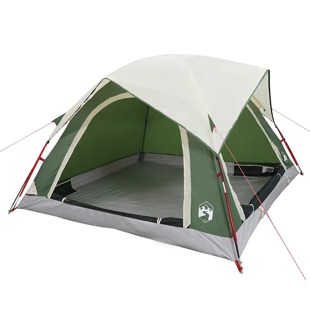 Tenda da Campeggio a Cabina per 4 Persone-Tenda per Escursionismo Verde Impermeabile 800396