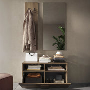 Muros, Mobile da Ingresso Specchio Incluso, 91x36x165h cm Marrone Rovere