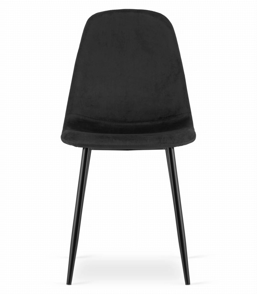 Sedia VALORA COMO - Ergonomica in velluto nero per soggiorno, ufficio, sala da pranzo x 1
