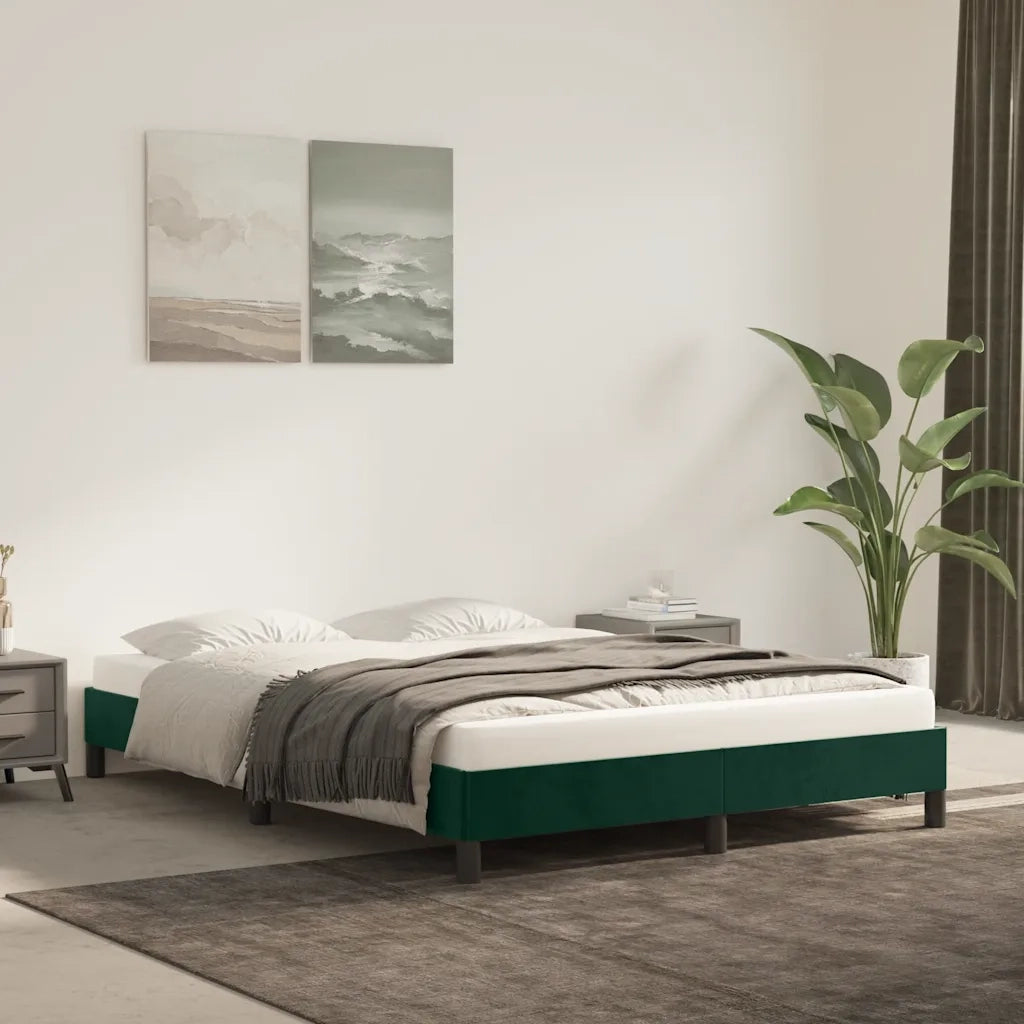 Giroletto senza Materasso Verde Scuro 140x190 cm in Velluto 346973