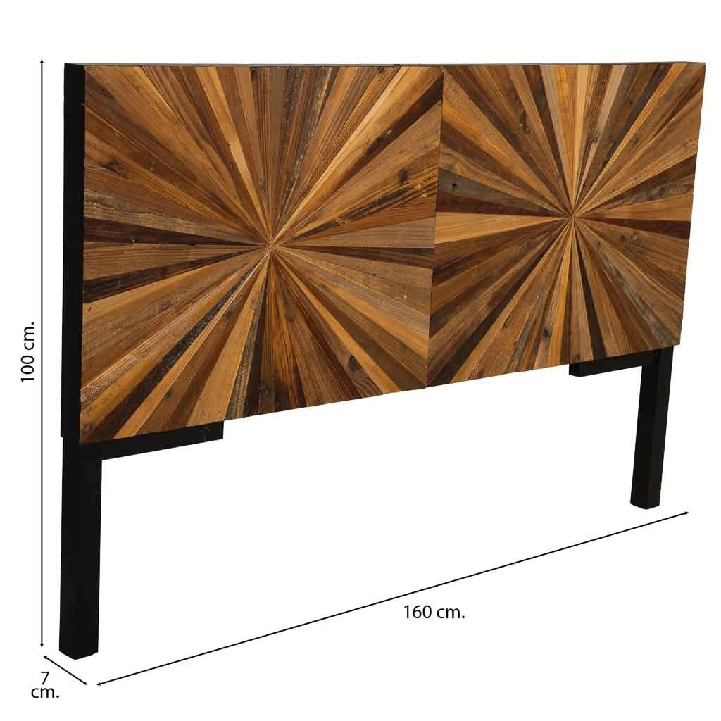 Testiera in legno di recupero marrone 160x7x100h cm