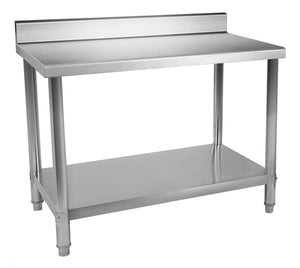 Tavolo da lavoro professionale in acciaio inox gambe regolabili con bordo 120 x 60 cm 3614084