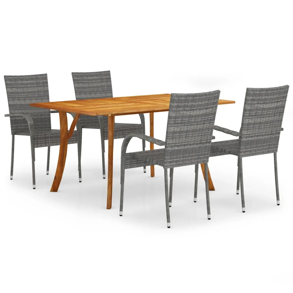 Set Mobili da Pranzo per Giardino 5 pz Grigio 3072129