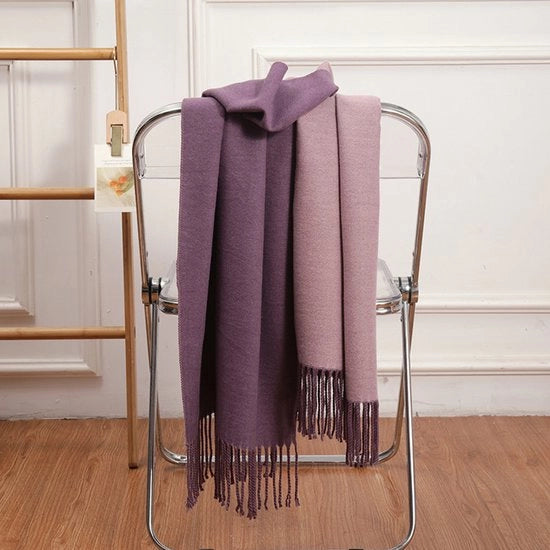 Scafandro invernale per donne 200*70cm in lana di cashmere super spesso e grande, stile a doppia faccia, pennacchiata, nuovo, caldo e spesso.