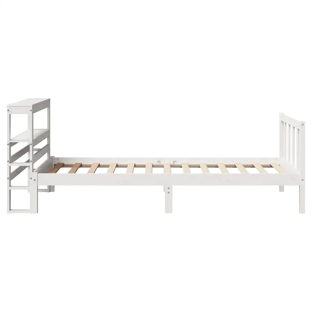 Letto senza Materasso Bianco 75x190 in Legno Massello di Pino