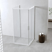 Cabina Doccia 3 Lati 80x80x80 Cm Scorrevole Profili Bianco Opaco 6mm| Neat