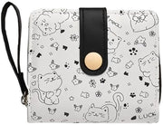 Portafoglio per gatti - Miniatura - Portamonete per donne con chiusura a righello - Supporto per biglietto in pelle PU - Dimensioni 12 x 9,5 x 3 cm - 5 slot per biglietti - Leggero e pratico