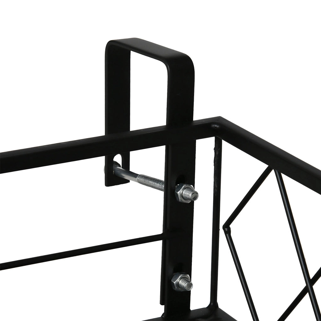 Portapiante per Ringhiera 100x31x12 cm in Metallo Nero