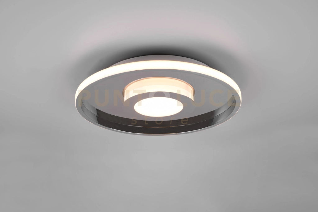 ASCARI H2O PLAFONIERA LED 35W 4100lm, 3000K CROMO CON DIMMERAZIONE CON INTERRUTTORE IP44 D.40CM