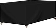 Hoes per giardino, rettangolare, 242 x 162 x 100 cm, tessuto 420D Oxford, impermeabile, resistente ai raggi UV, copertura per insieme di mobili, tavolo da giardino, divano da giardino, nero