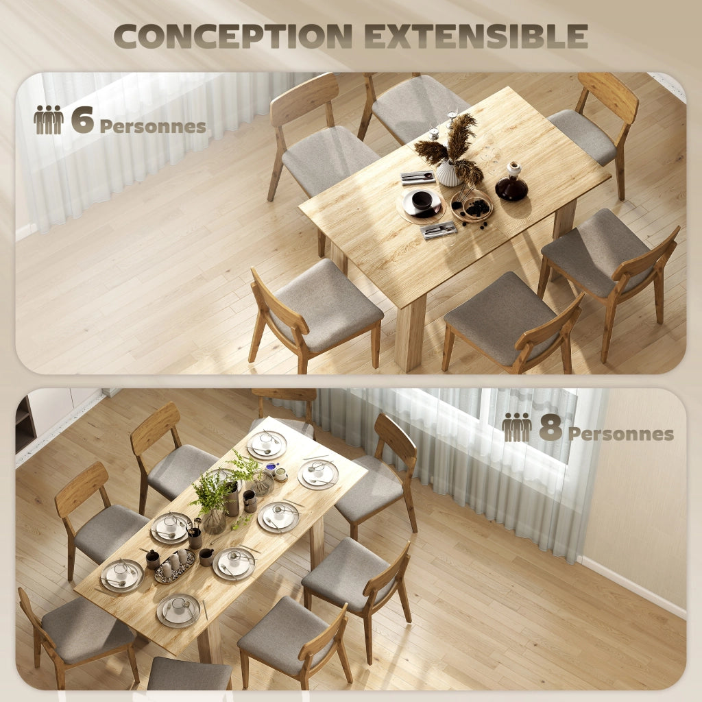 Tavolo da pranzo allungabile ¨C Xylo ¨C 140-180x80 cm legno naturale rettangolare per 6-8 persone