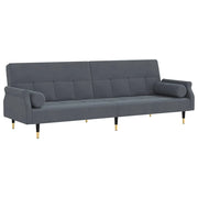 Divano letto | Sof¨¤ letto | Letto singolo con Cuscini Grigio Scuro in Velluto