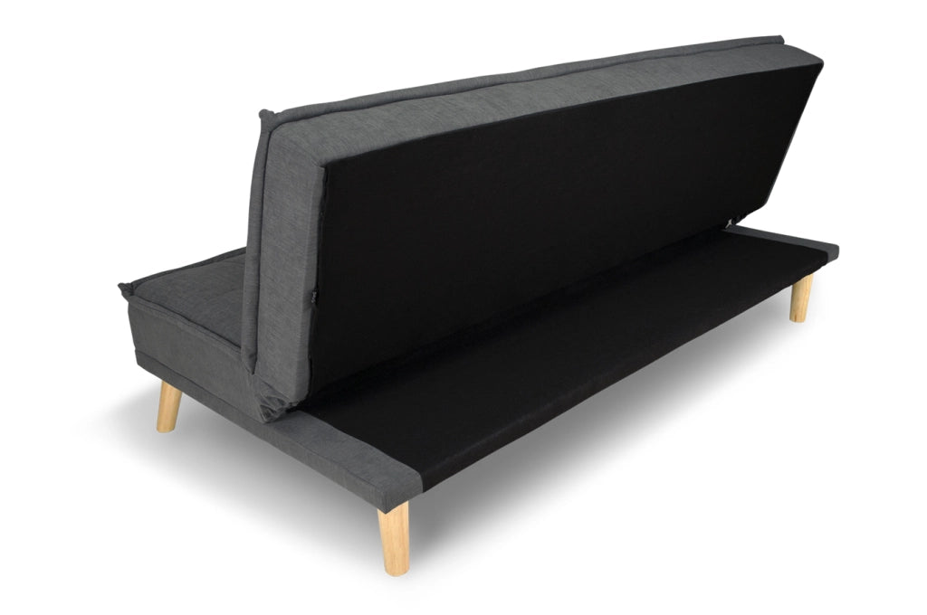 Divano letto clic clac in tessuto vellutato grigio scuro, divano 3 posti Bart - DL-BA05FBC