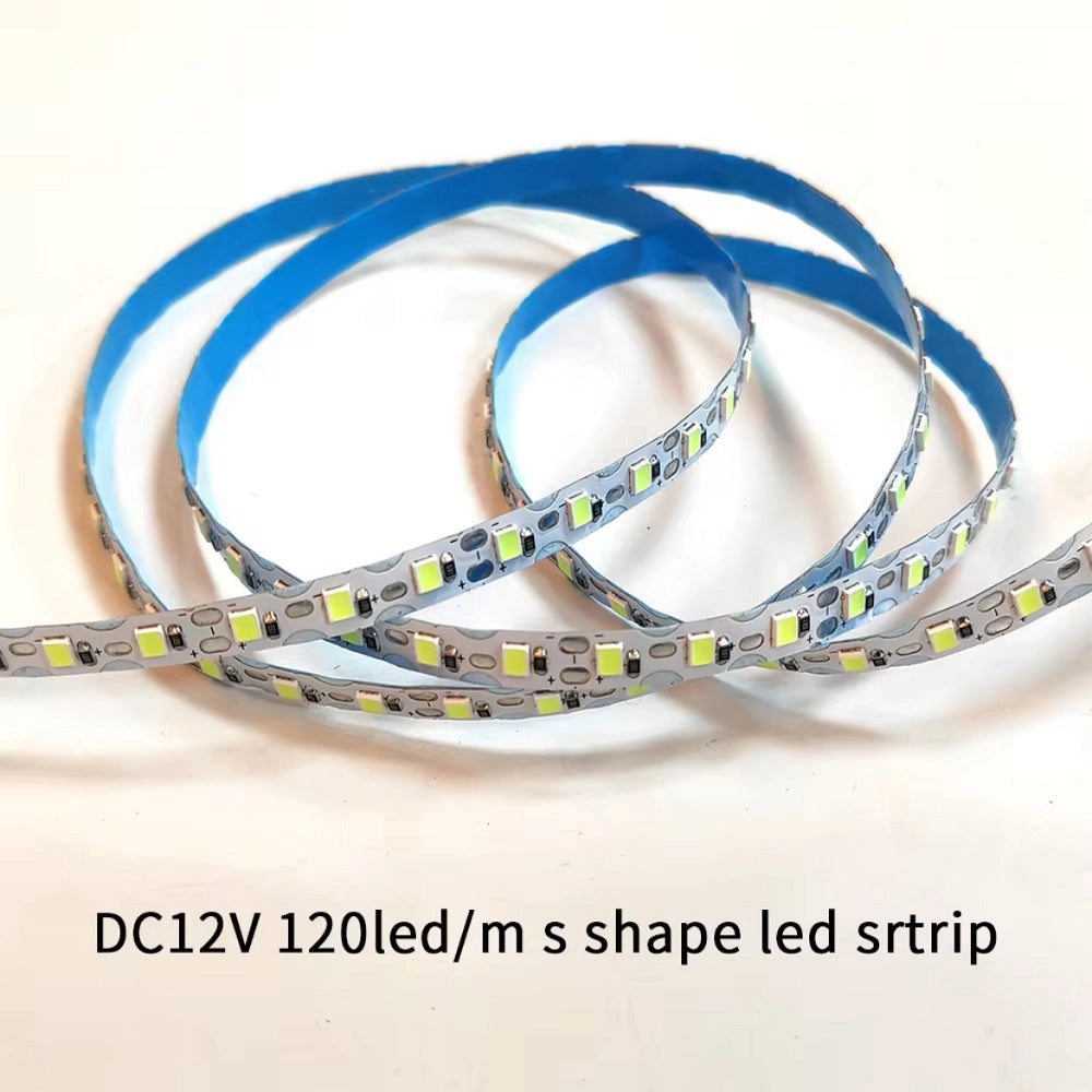 STRISCIA LED 2835 CURVABILE STRIP 120 LED PER METRO PIEGHEVOLE A S BOBINA DA 20 MT 12V LUCE BIANCA FREDDA 6000K
